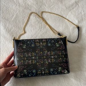 Ted Baker Black and Gold floral crossbody purse
